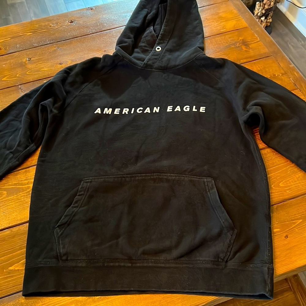 Mens American Eagle Hooded Sweatshirt, size S, no drawstring